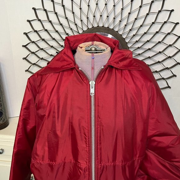 Vtg Rennoc Classic Nylon Varsity Jacket Sherpa/Quilted Lined Maroon Windbreaker - Picture 2 of 14